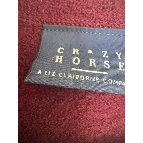 Crazy Horse 100% Wool Burgundy Large Womens Cardigan Red  Pockets - Picture 2 of 10